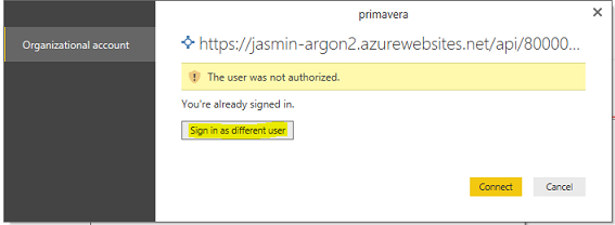 Sign in as different user