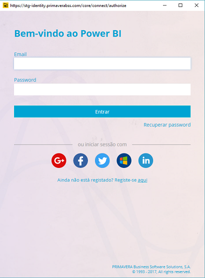 Opção para signin através do Identity Server
