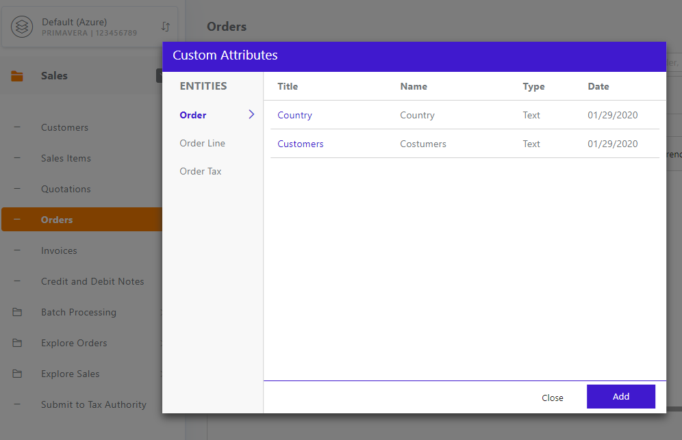 Frontend - Modal de Atributos de Utilizador 