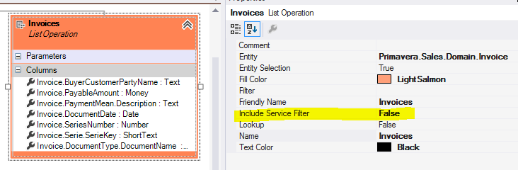 Include service filter