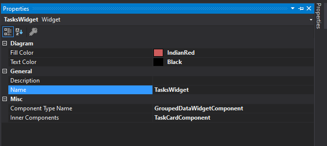 Componente GroupedDataWidget