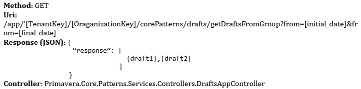 Servico GetDraftsFromGroup WebApi