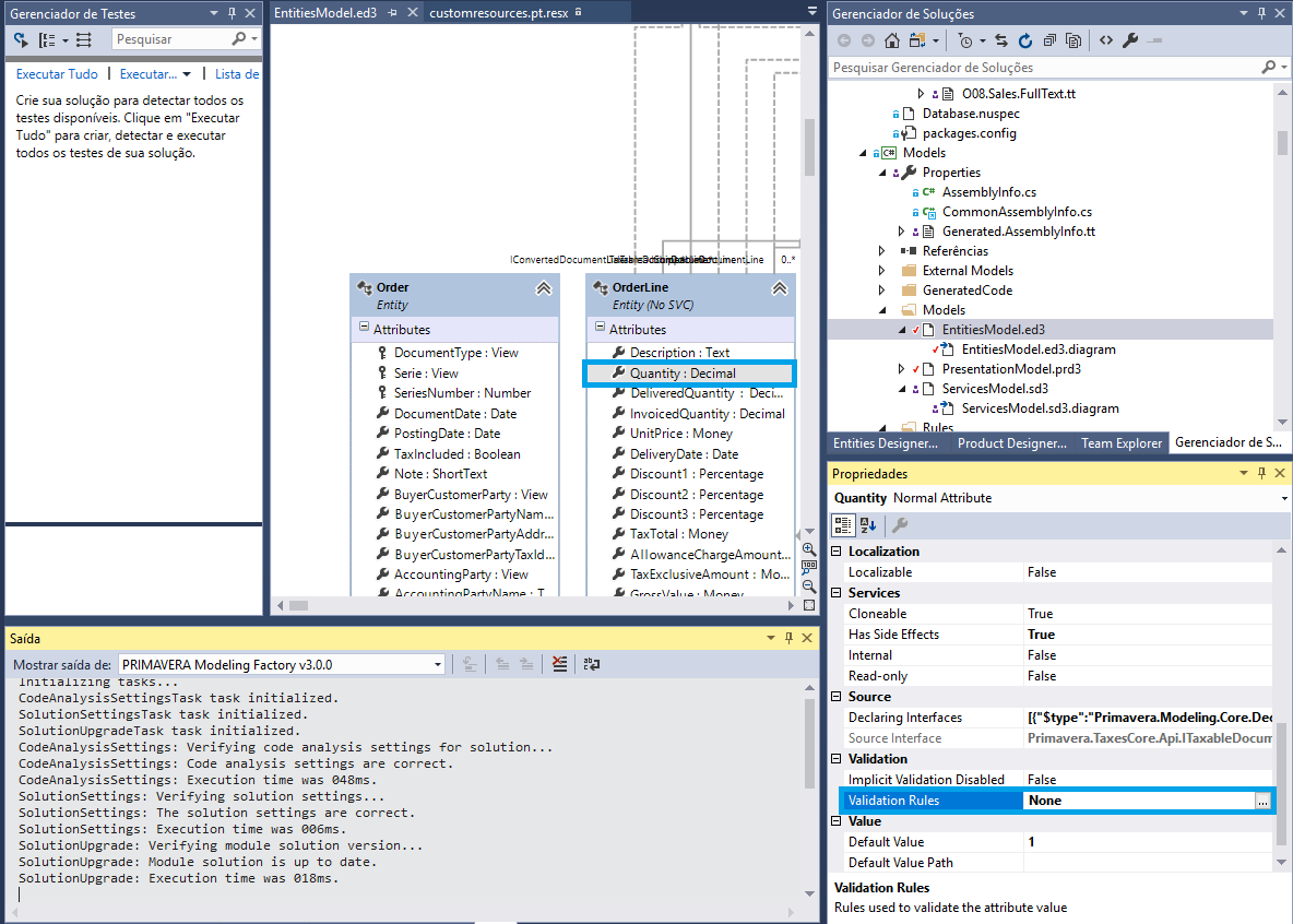 Modelo de Entidades - Inline Validation