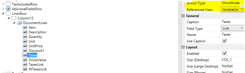 Opções do atributo link