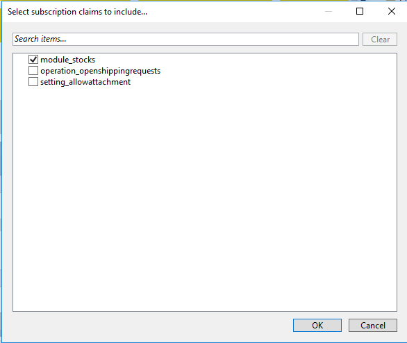 Menu Model - Select Subscription Claim