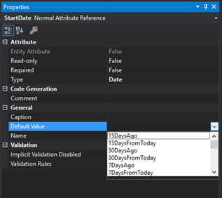 Dafault Values for Date Parameter