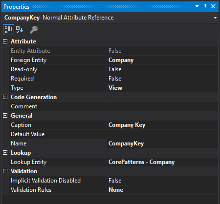Lookup entity definition for view parameter